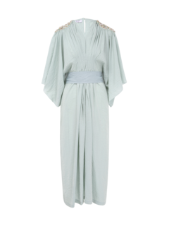 Green Caftan w/ Embroidered shoulders