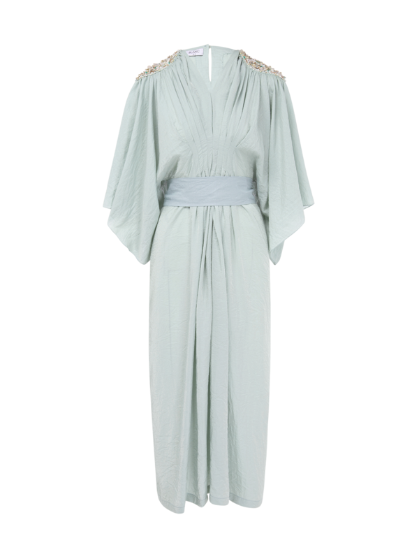 Green Caftan w/ Embroidered shoulders