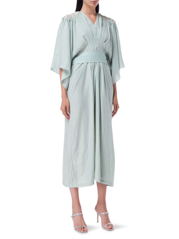 Green Caftan w/ Embroidered shoulders
