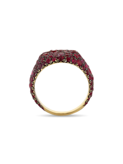 Gold and Ruby Meteor Pinky Ring
