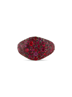 Gold and Ruby Meteor Pinky Ring