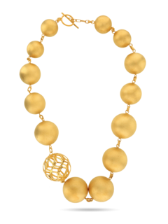 Gold-Plated Silver Beaded Necklace