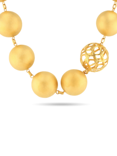 Gold-Plated Silver Beaded Necklace