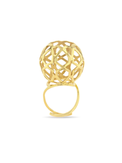 Handmade Gold Arabesque Sphere Ring