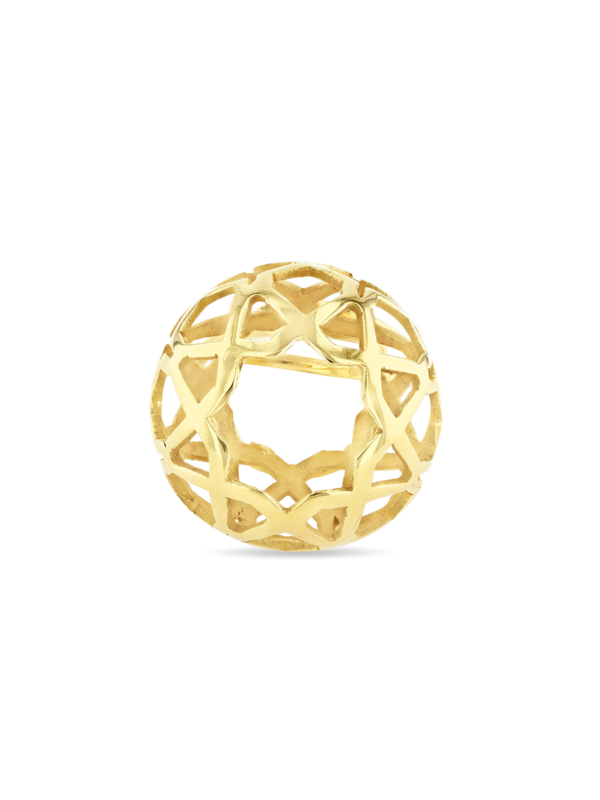Handmade Gold Arabesque Sphere Ring