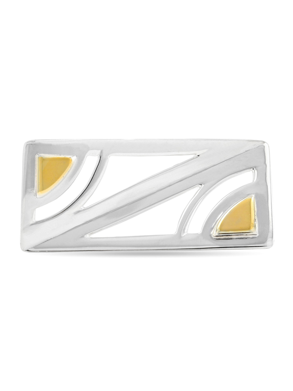 Platinum-Plated Silver Rectangle Ring