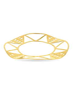 Gold-Plated Silver Carved Tanora Bangle