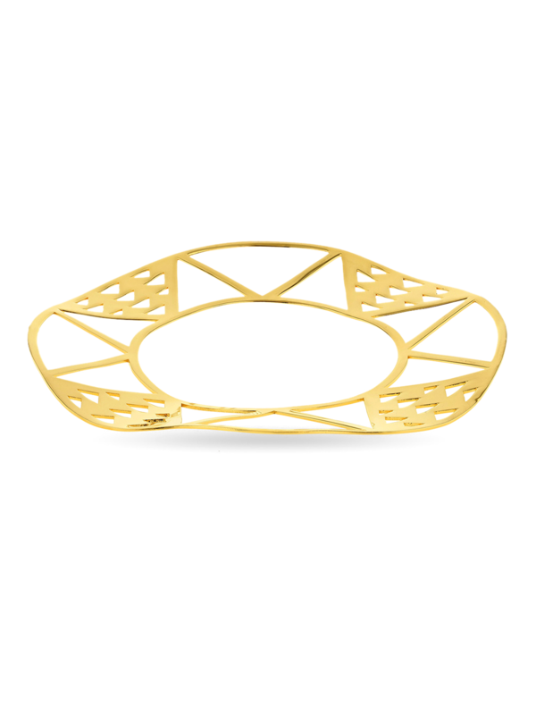 Gold-Plated Silver Carved Tanora Bangle