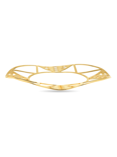 Gold-Plated Silver Carved Tanora Bangle
