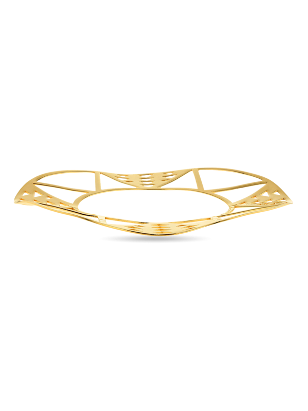 Gold-Plated Silver Carved Tanora Bangle