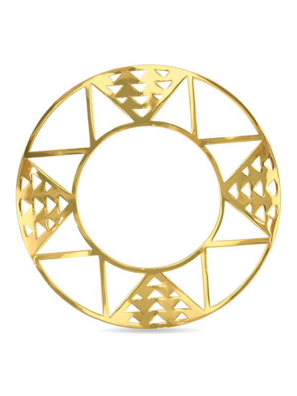 Gold-Plated Silver Carved Tanora Bangle