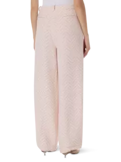 بنطال بقصة كبيرة الحجم وبخصر منخفض من الصوف الخشن بنقشة هيرينجبون