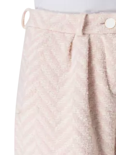 بنطال بقصة كبيرة الحجم وبخصر منخفض من الصوف الخشن بنقشة هيرينجبون