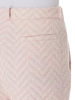 بنطال بقصة كبيرة الحجم وبخصر منخفض من الصوف الخشن بنقشة هيرينجبون