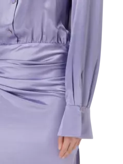 فستان راجلان مكشكش كبير الحجم من الساتان