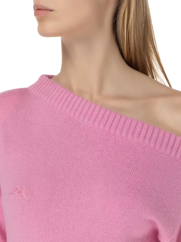 فستان كبير الحجم من الكشمير بتصميم غير متماثل