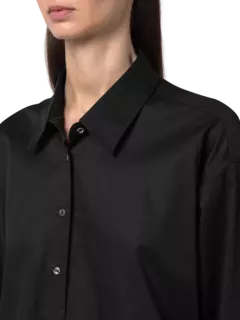 فستان بنمط قميص بحافة من الريش