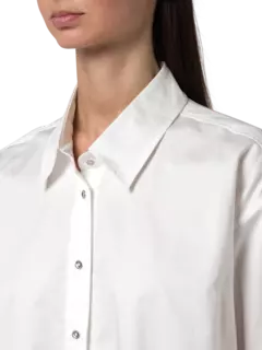 فستان بنمط قميص بحافة من الريش