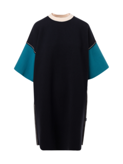 KNIT COLORBLOCK TSHIRT DRESS