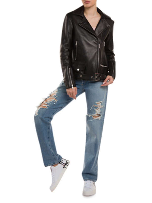 Oversized Leather Biker's Jacket