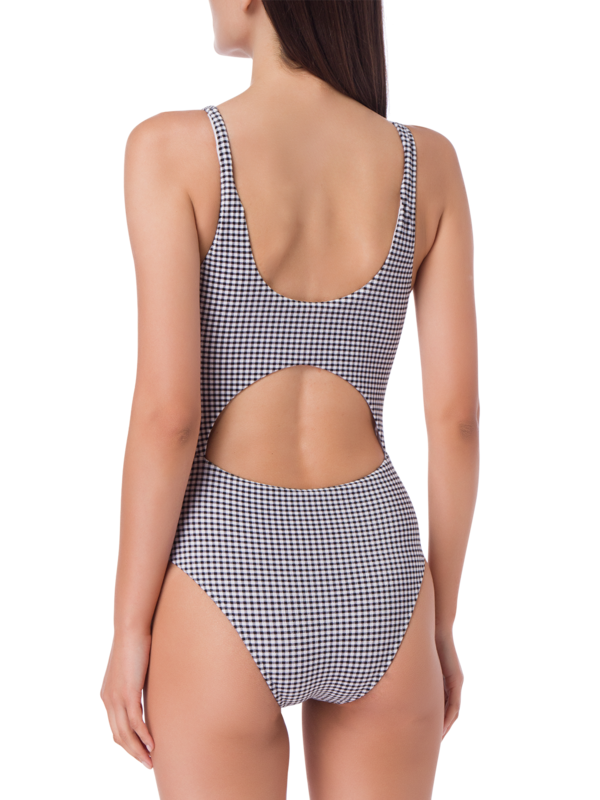 VICHY CUTOUT ONE PIECE SWIMSUIT