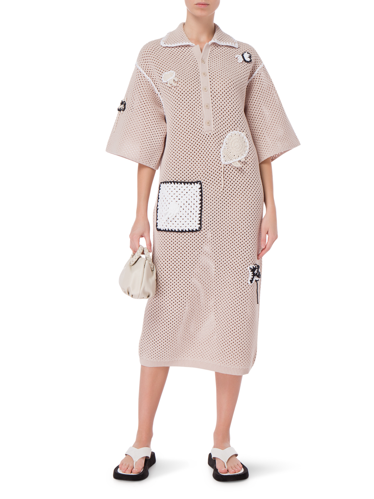 tibi crochet dress Tech Crochet Polo Shirtdress