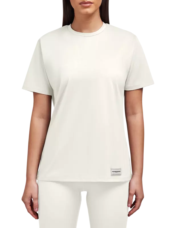 تيشيرت بقصة عادية وطبعة رسومات من قماش معاد تدويره