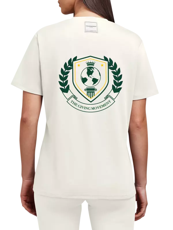 تيشيرت بقصة عادية وطبعة رسومات من قماش معاد تدويره