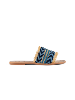 LEATHER SANDALS RAFFIA & CHIFFON