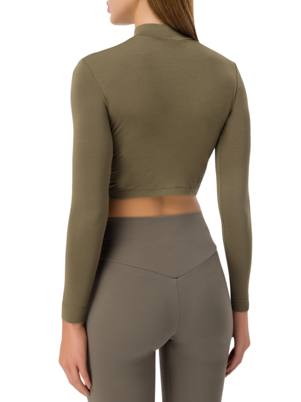 Recycled Softskin High Neck Crop Top