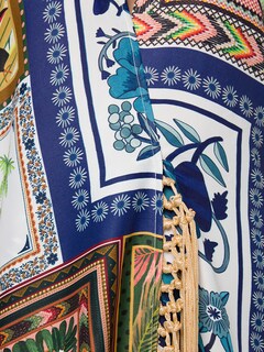 Mixed Scarves Crossed Front Maxi Dress