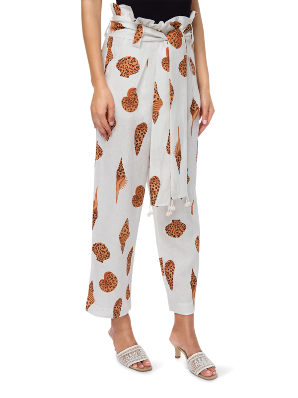 Leopard Shell Paperbag Pants