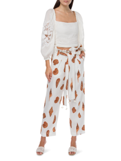 Leopard Shell Paperbag Pants