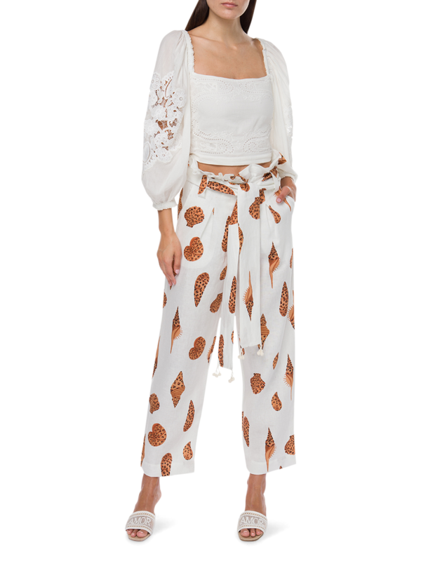 Leopard Shell Paperbag Pants