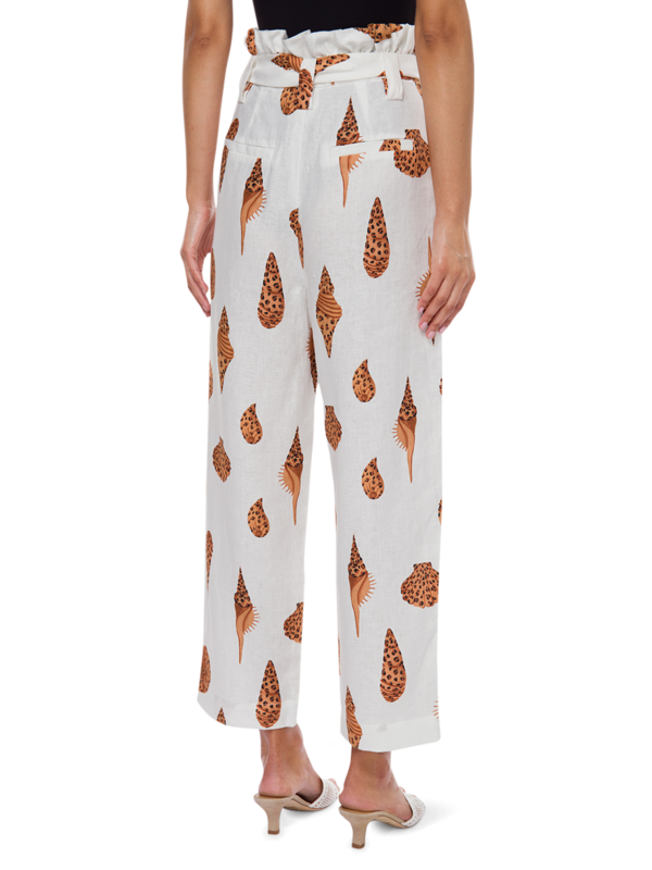 Leopard Shell Paperbag Pants