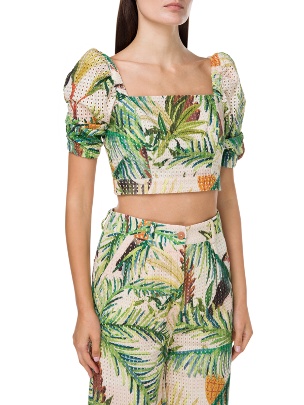 Toucan Paradise Eyelet Top