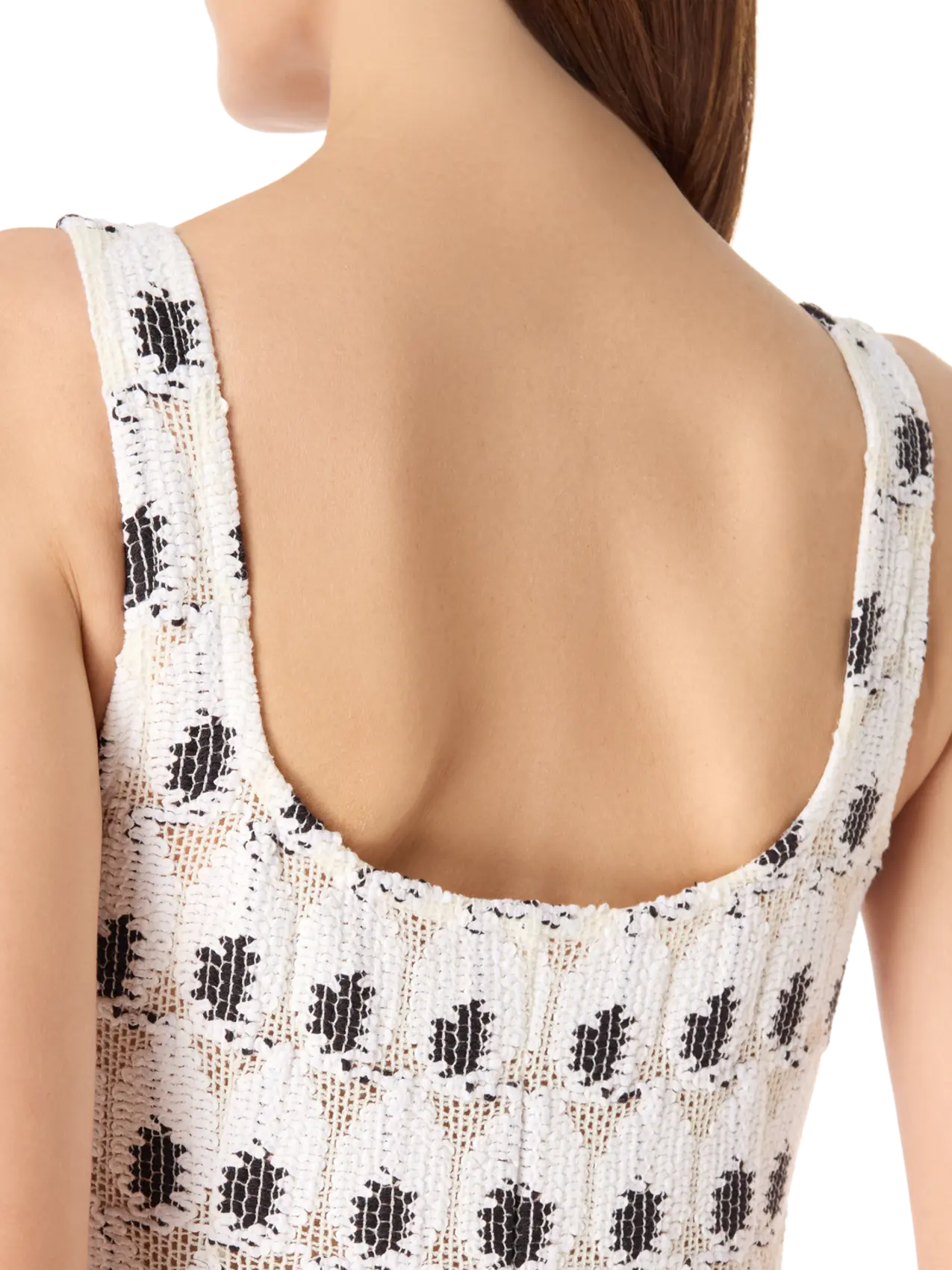 area crochet eye tank dress AREA Crochet Eye Tank Dress in Black & White