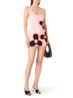 Colorblock Flower Tank Mini Dress