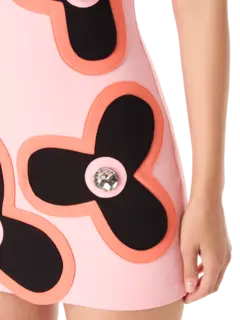 Colorblock Flower Tank Mini Dress