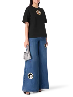 Crystal Eyelet Relaxed T-Shirt