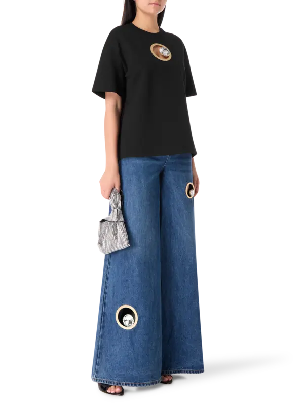 Crystal Eyelet Relaxed T-Shirt