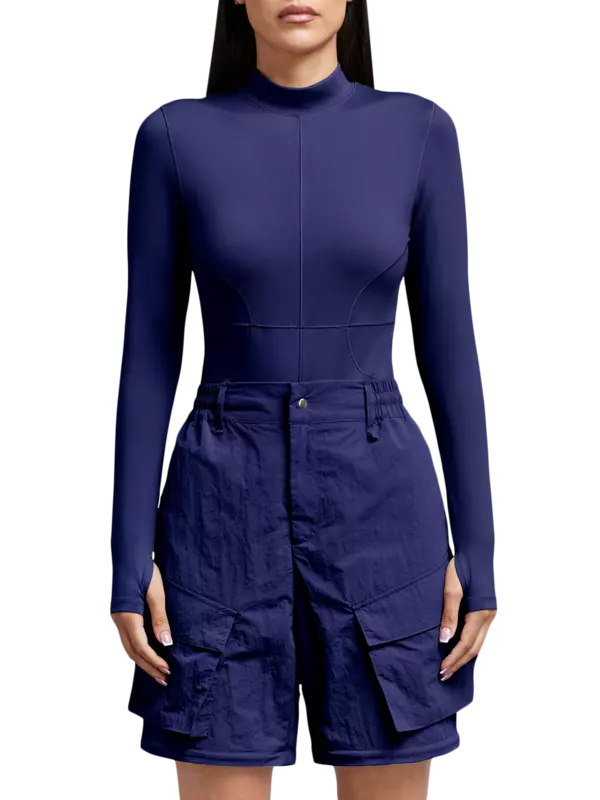 بودي سوت بأكمام طويلة من نسيج معاد تدويره