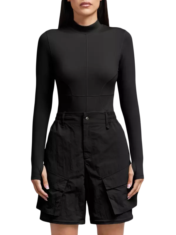 بودي سوت بأكمام طويلة من نسيج معاد تدويره