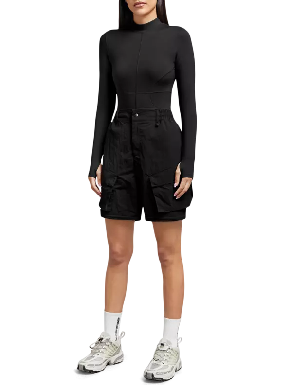 بودي سوت بأكمام طويلة من نسيج معاد تدويره