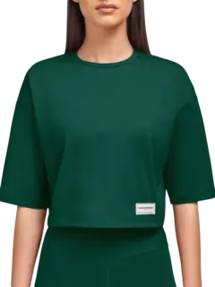 تيشيرت بقصة مربعة من نسيج معاد تدويره