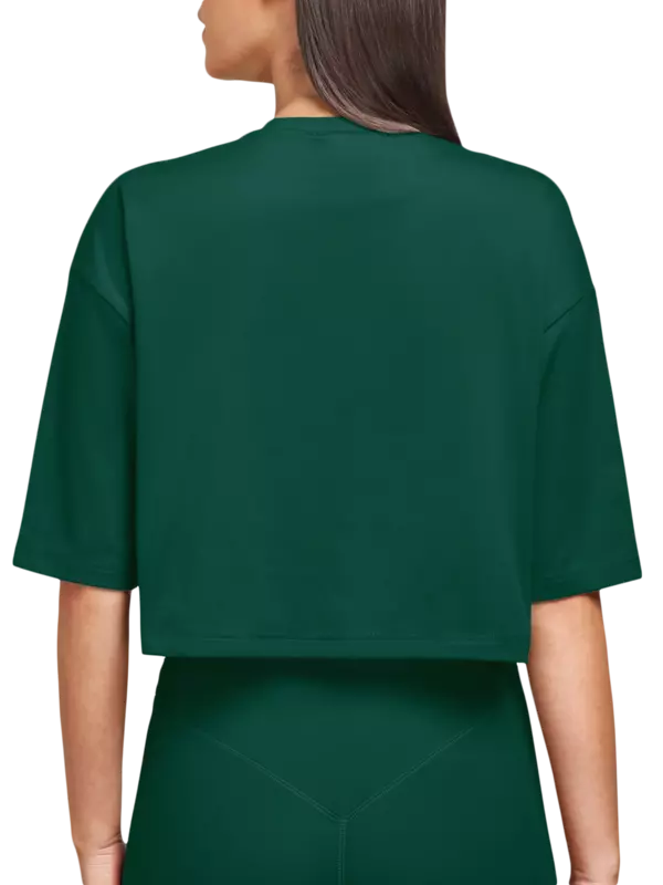 تيشيرت بقصة مربعة من نسيج معاد تدويره