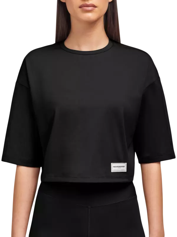 تيشيرت بقصة مربعة من نسيج معاد تدويره