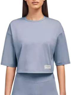 تيشيرت بقصة مربعة من نسيج معاد تدويره