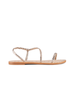 LEATHER SANDALS METALLIC LEATHER BRAID