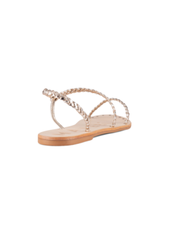 LEATHER SANDALS METALLIC LEATHER BRAID
